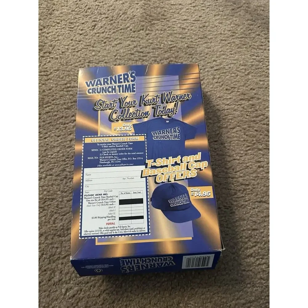 Kurt Warner Warner's Crunch Time Opened Cereal‎ Box,  St. Louis Rams